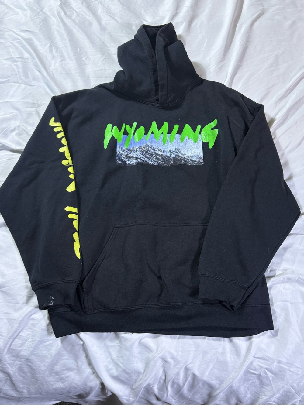 Kanye West Black 'Wyoming' Graphic Hoodie Album Release Party 2018